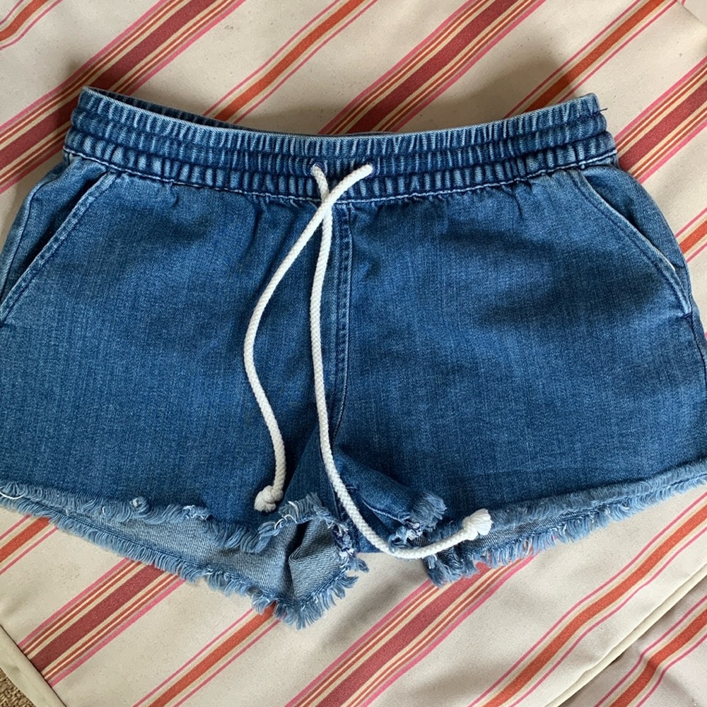 Aerie drawstring denim shorts